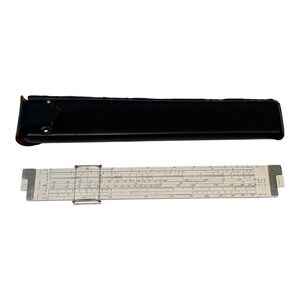 Keuffel & Esser Slide Ruler White 68 1251 with Black Leather Case USA